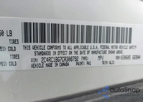 2012 Chrysler Town & Country Touring из США, поврежденный, VIN 2C4RC1BG7CR308792